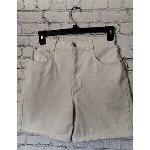 Vintage No Excuses Sexy Tough Womens Size 13/14 White Denim Shorts High Rise